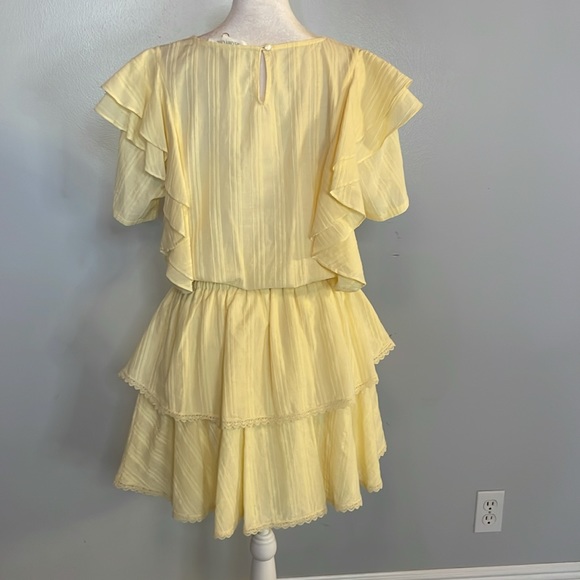 [SHABBY CHIC] Yellow Ruffle Knit Dress - Size Large NWT - Picture 6 of 7